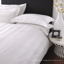 Polyester-Baumwolle 1CM / 2CM / 3CM Satin gestreiftes weißes Bettwäsche-Gewebe-Großverkauf